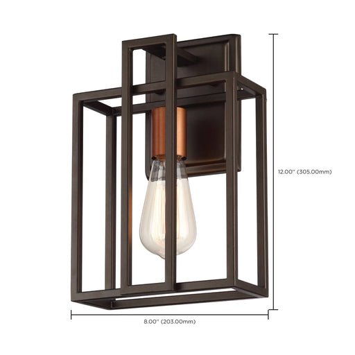Sconce Nuvo 60-5851 Lake - 1 Light - Wall Sconce - Forest Bronze with Copper Accents Finish Nuvo