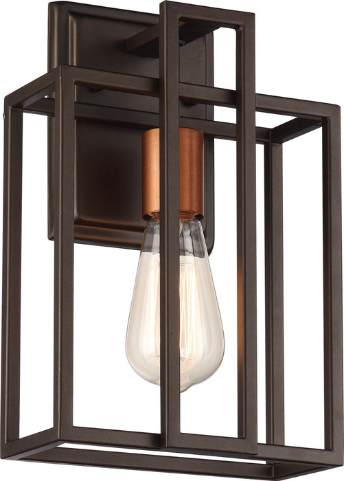 Sconce Nuvo 60-5851 Lake - 1 Light - Wall Sconce - Forest Bronze with Copper Accents Finish Nuvo