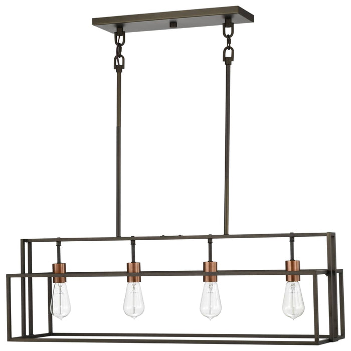 Island Pendant Nuvo 60-5854 Lake - 4 Light - Island Pendant - Forest Bronze with Copper Accents Finish Nuvo