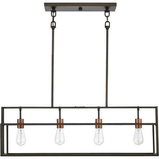 Island Pendant Nuvo 60-5854 Lake - 4 Light - Island Pendant - Forest Bronze with Copper Accents Finish Nuvo