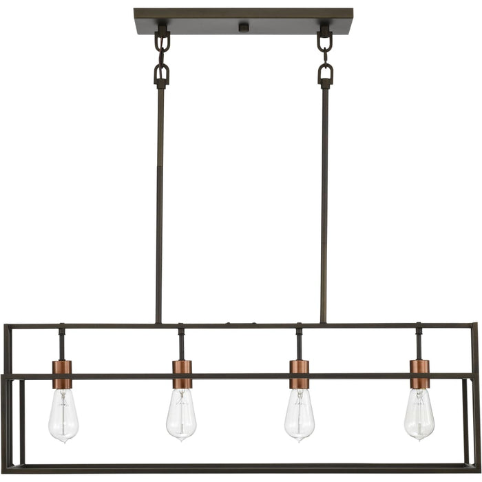 Island Pendant Nuvo 60-5854 Lake - 4 Light - Island Pendant - Forest Bronze with Copper Accents Finish Nuvo