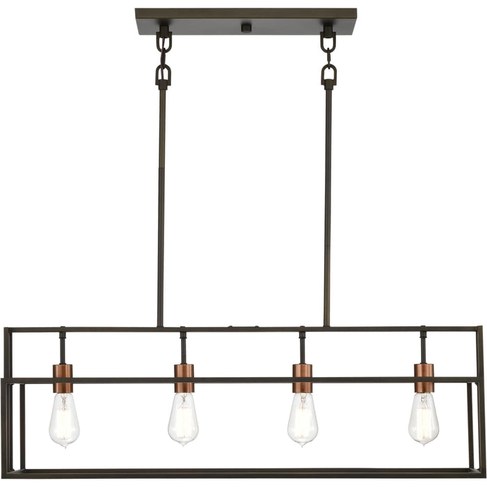 Island Pendant Nuvo 60-5854 Lake - 4 Light - Island Pendant - Forest Bronze with Copper Accents Finish Nuvo