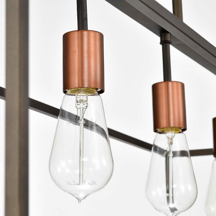 Island Pendant Nuvo 60-5854 Lake - 4 Light - Island Pendant - Forest Bronze with Copper Accents Finish Nuvo