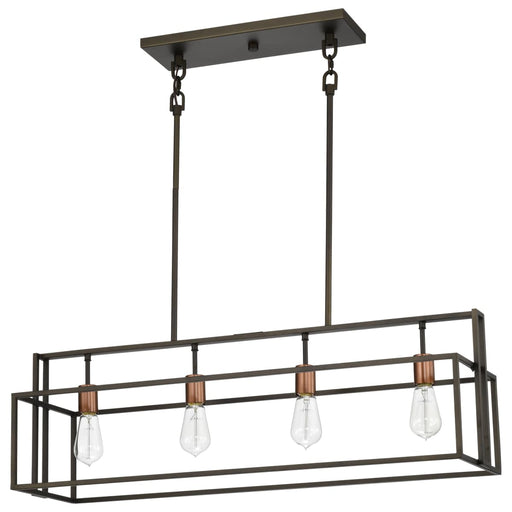 Island Pendant Nuvo 60-5854 Lake - 4 Light - Island Pendant - Forest Bronze with Copper Accents Finish Nuvo