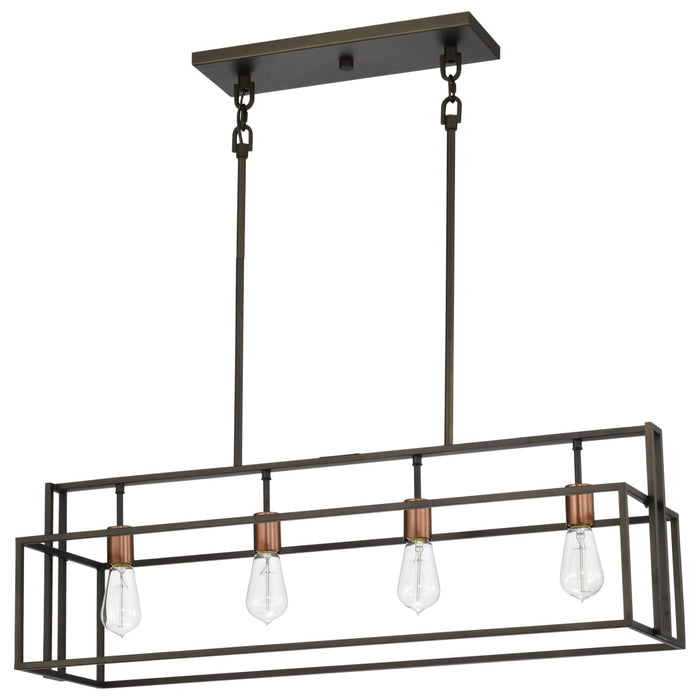 Island Pendant Nuvo 60-5854 Lake - 4 Light - Island Pendant - Forest Bronze with Copper Accents Finish Nuvo