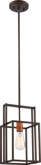 Mini Pendant Nuvo 60-5855 Lake - 1 Light - Mini Pendant - Bronze with Copper Accents Finish Nuvo
