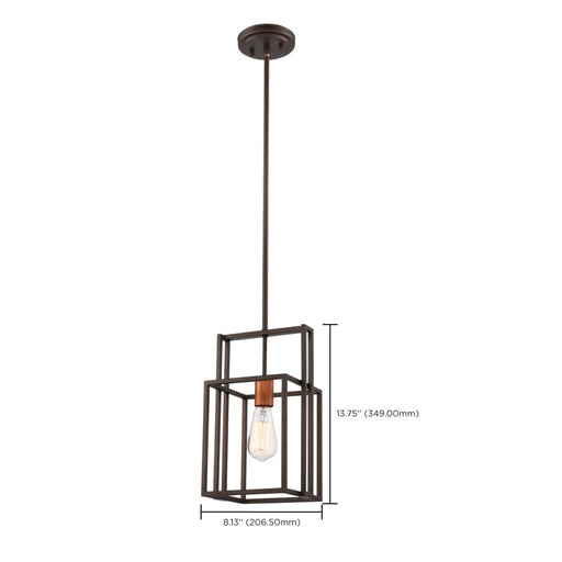 Mini Pendant Nuvo 60-5855 Lake - 1 Light - Mini Pendant - Bronze with Copper Accents Finish Nuvo