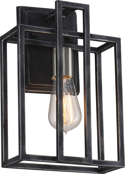 Sconce Nuvo 60-5856 Lake - 1 Light - Wall Sconce - Iron Black with Brushed Nickel Accents Finish Nuvo