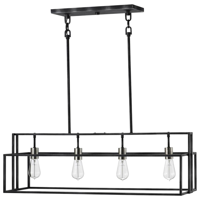 Island Pendant Nuvo 60-5859 Lake - 4 Light - Island Pendant - Iron Black with Brushed Nickel Accents Finish Nuvo