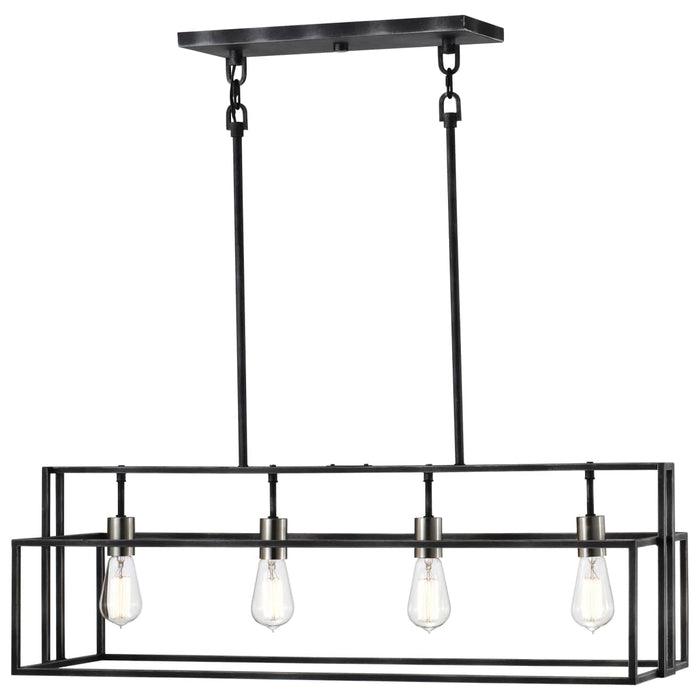 Island Pendant Nuvo 60-5859 Lake - 4 Light - Island Pendant - Iron Black with Brushed Nickel Accents Finish Nuvo
