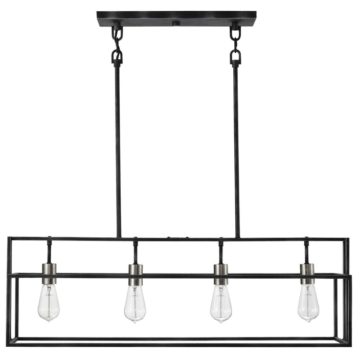 Island Pendant Nuvo 60-5859 Lake - 4 Light - Island Pendant - Iron Black with Brushed Nickel Accents Finish Nuvo