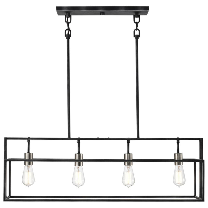 Island Pendant Nuvo 60-5859 Lake - 4 Light - Island Pendant - Iron Black with Brushed Nickel Accents Finish Nuvo