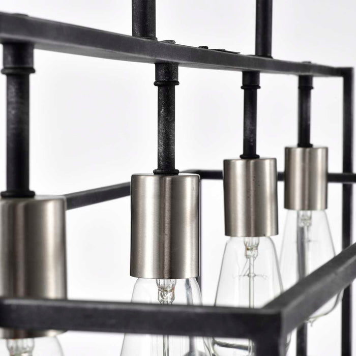 Island Pendant Nuvo 60-5859 Lake - 4 Light - Island Pendant - Iron Black with Brushed Nickel Accents Finish Nuvo