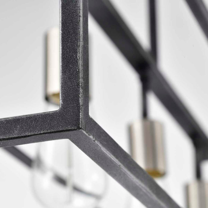 Island Pendant Nuvo 60-5859 Lake - 4 Light - Island Pendant - Iron Black with Brushed Nickel Accents Finish Nuvo