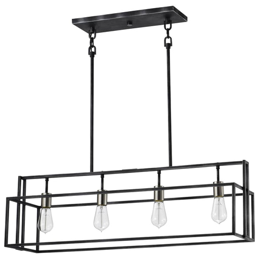 Island Pendant Nuvo 60-5859 Lake - 4 Light - Island Pendant - Iron Black with Brushed Nickel Accents Finish Nuvo
