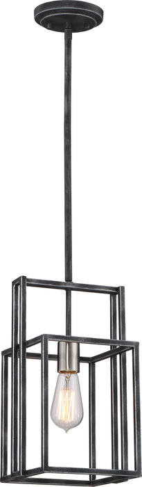 Mini Pendant Nuvo 60-5860 Lake - 1 Light - Mini Pendant - Iron Black with Brushed Nickel Accents Finish Nuvo