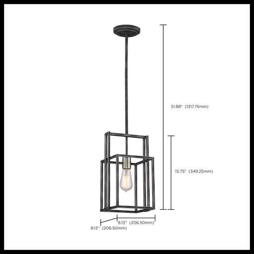 Mini Pendant Nuvo 60-5860 Lake - 1 Light - Mini Pendant - Iron Black with Brushed Nickel Accents Finish Nuvo