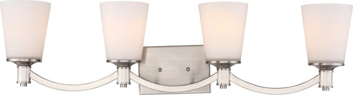 Vanity Nuvo 60-5874 Laguna 4 Light - Vanity - Brushed Nickel with White Glass Nuvo