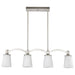 Island Pendant Nuvo 60-5875 Laguna 4 Light - Island Pendant - Brushed Nickel with White Glass Nuvo