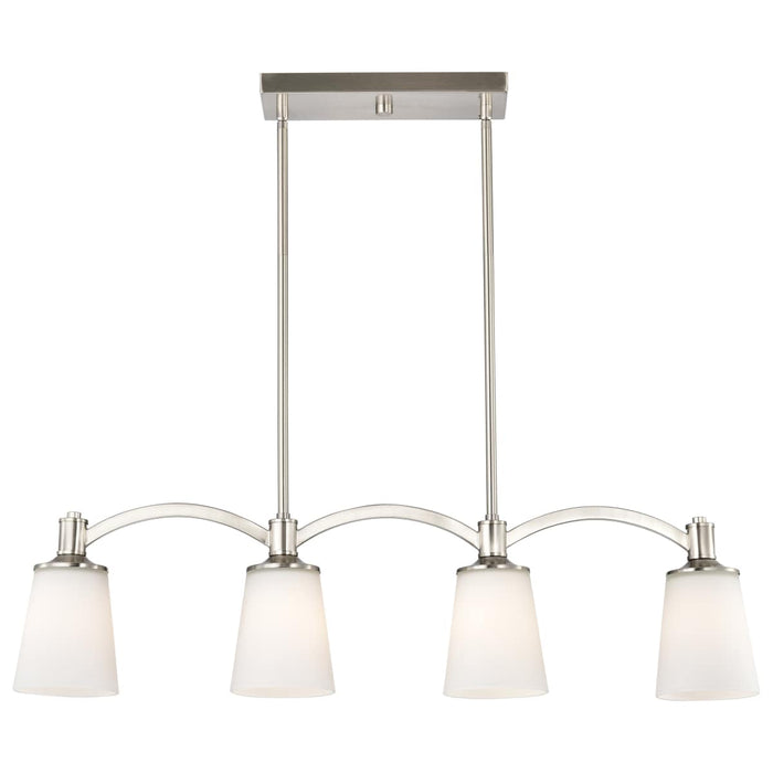 Island Pendant Nuvo 60-5875 Laguna 4 Light - Island Pendant - Brushed Nickel with White Glass Nuvo