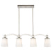 Island Pendant Nuvo 60-5875 Laguna 4 Light - Island Pendant - Brushed Nickel with White Glass Nuvo