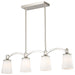 Island Pendant Nuvo 60-5875 Laguna 4 Light - Island Pendant - Brushed Nickel with White Glass Nuvo