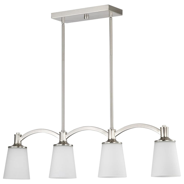 Island Pendant Nuvo 60-5875 Laguna 4 Light - Island Pendant - Brushed Nickel with White Glass Nuvo