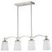 Island Pendant Nuvo 60-5875 Laguna 4 Light - Island Pendant - Brushed Nickel with White Glass Nuvo