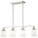 Island Pendant Nuvo 60-5875 Laguna 4 Light - Island Pendant - Brushed Nickel with White Glass Nuvo