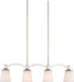 Island Pendant Nuvo 60-5875 Laguna 4 Light - Island Pendant - Brushed Nickel with White Glass Nuvo