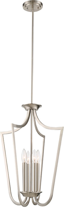 Pendant Nuvo 60-5876 Laguna 4 Light - Caged Pendant - Brushed Nickel Nuvo