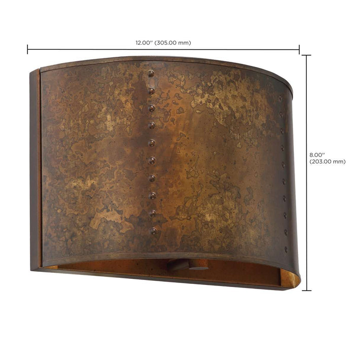 Sconce Nuvo 60-5891 Kettle - 1 Light - Wall Sconce with 60W Vintage Lamp Included - Weathered Brass Finish Nuvo
