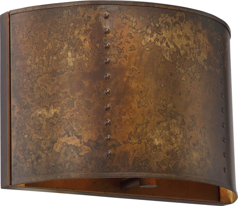 Sconce Nuvo 60-5891 Kettle - 1 Light - Wall Sconce with 60W Vintage Lamp Included - Weathered Brass Finish Nuvo