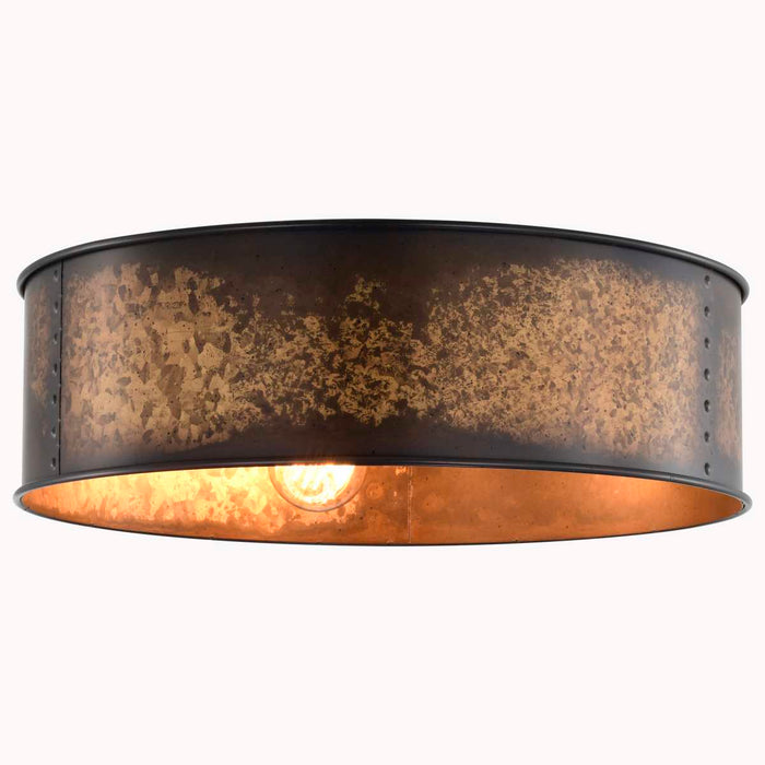 Flush Mount Nuvo 60-5893 Kettle - 3 Light - Flush Fixture with 60W Vintage Lamps Included - Weathered Brass Finish Nuvo