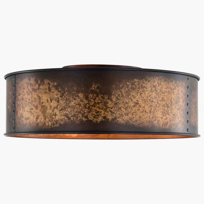 Flush Mount Nuvo 60-5893 Kettle - 3 Light - Flush Fixture with 60W Vintage Lamps Included - Weathered Brass Finish Nuvo
