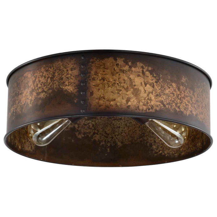 Flush Mount Nuvo 60-5893 Kettle - 3 Light - Flush Fixture with 60W Vintage Lamps Included - Weathered Brass Finish Nuvo