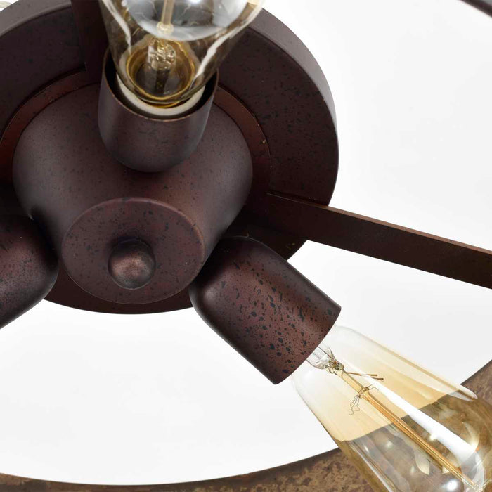 Flush Mount Nuvo 60-5893 Kettle - 3 Light - Flush Fixture with 60W Vintage Lamps Included - Weathered Brass Finish Nuvo