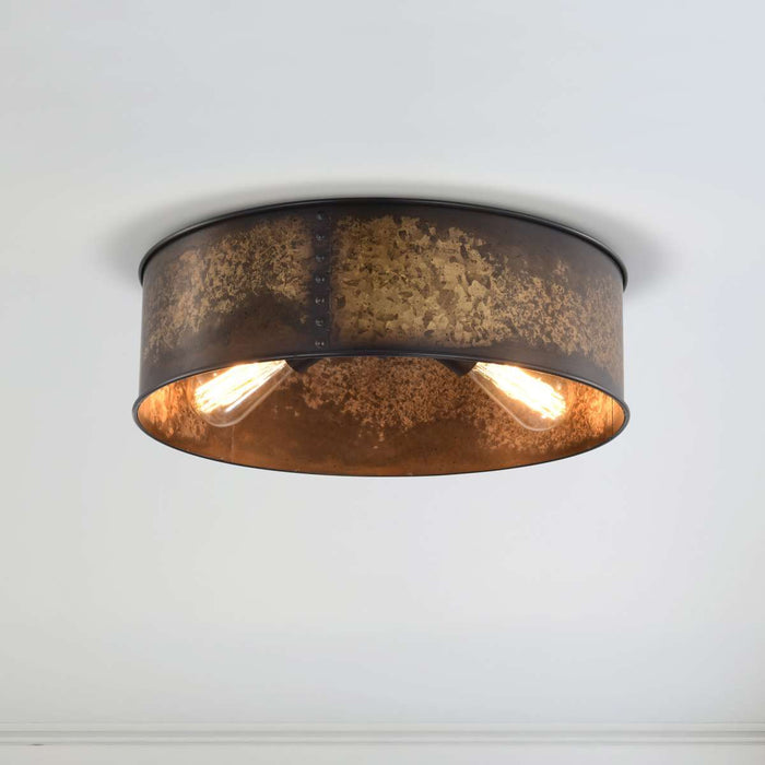 Flush Mount Nuvo 60-5893 Kettle - 3 Light - Flush Fixture with 60W Vintage Lamps Included - Weathered Brass Finish Nuvo