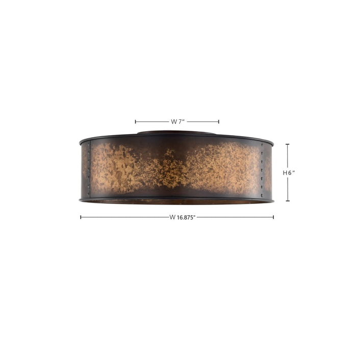 Flush Mount Nuvo 60-5893 Kettle - 3 Light - Flush Fixture with 60W Vintage Lamps Included - Weathered Brass Finish Nuvo