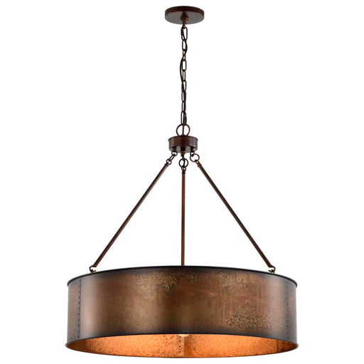Pendant Nuvo 60-5895 Kettle - 5 Light - Oversized Pendant with 60W Vintage Lamps Included - Weathered Brass Finish Nuvo