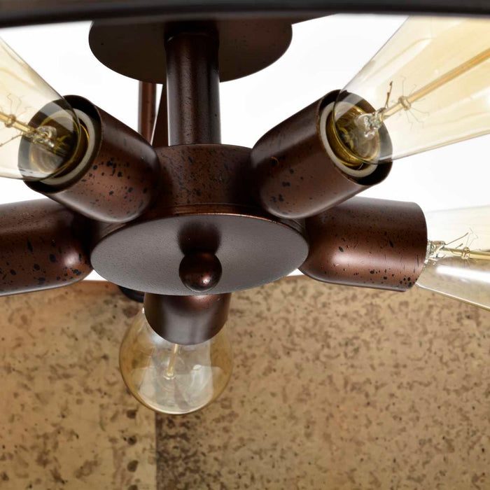 Pendant Nuvo 60-5895 Kettle - 5 Light - Oversized Pendant with 60W Vintage Lamps Included - Weathered Brass Finish Nuvo