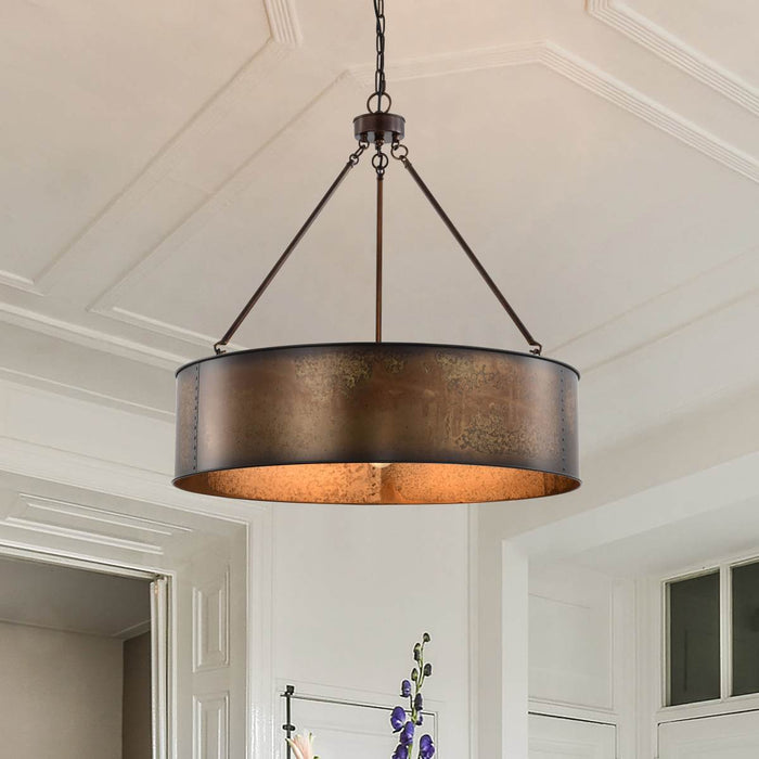 Pendant Nuvo 60-5895 Kettle - 5 Light - Oversized Pendant with 60W Vintage Lamps Included - Weathered Brass Finish Nuvo