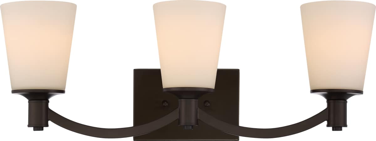 Vanity Nuvo 60-5923 Laguna - 3 Light - Vanity with White Glass - Forest Bronze Finish Nuvo