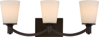 Vanity Nuvo 60-5923 Laguna - 3 Light - Vanity with White Glass - Forest Bronze Finish Nuvo