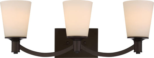 Vanity Nuvo 60-5923 Laguna - 3 Light - Vanity with White Glass - Forest Bronze Finish Nuvo