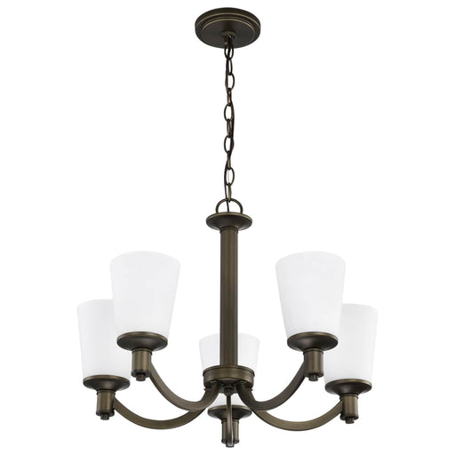 Chandelier Nuvo 60-5925 Laguna - 5 Light - Hanging Fixture with White Glass - Forest Bronze Finish Nuvo