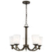 Chandelier Nuvo 60-5925 Laguna - 5 Light - Hanging Fixture with White Glass - Forest Bronze Finish Nuvo
