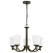 Chandelier Nuvo 60-5925 Laguna - 5 Light - Hanging Fixture with White Glass - Forest Bronze Finish Nuvo