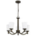 Chandelier Nuvo 60-5925 Laguna - 5 Light - Hanging Fixture with White Glass - Forest Bronze Finish Nuvo