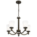 Chandelier Nuvo 60-5925 Laguna - 5 Light - Hanging Fixture with White Glass - Forest Bronze Finish Nuvo